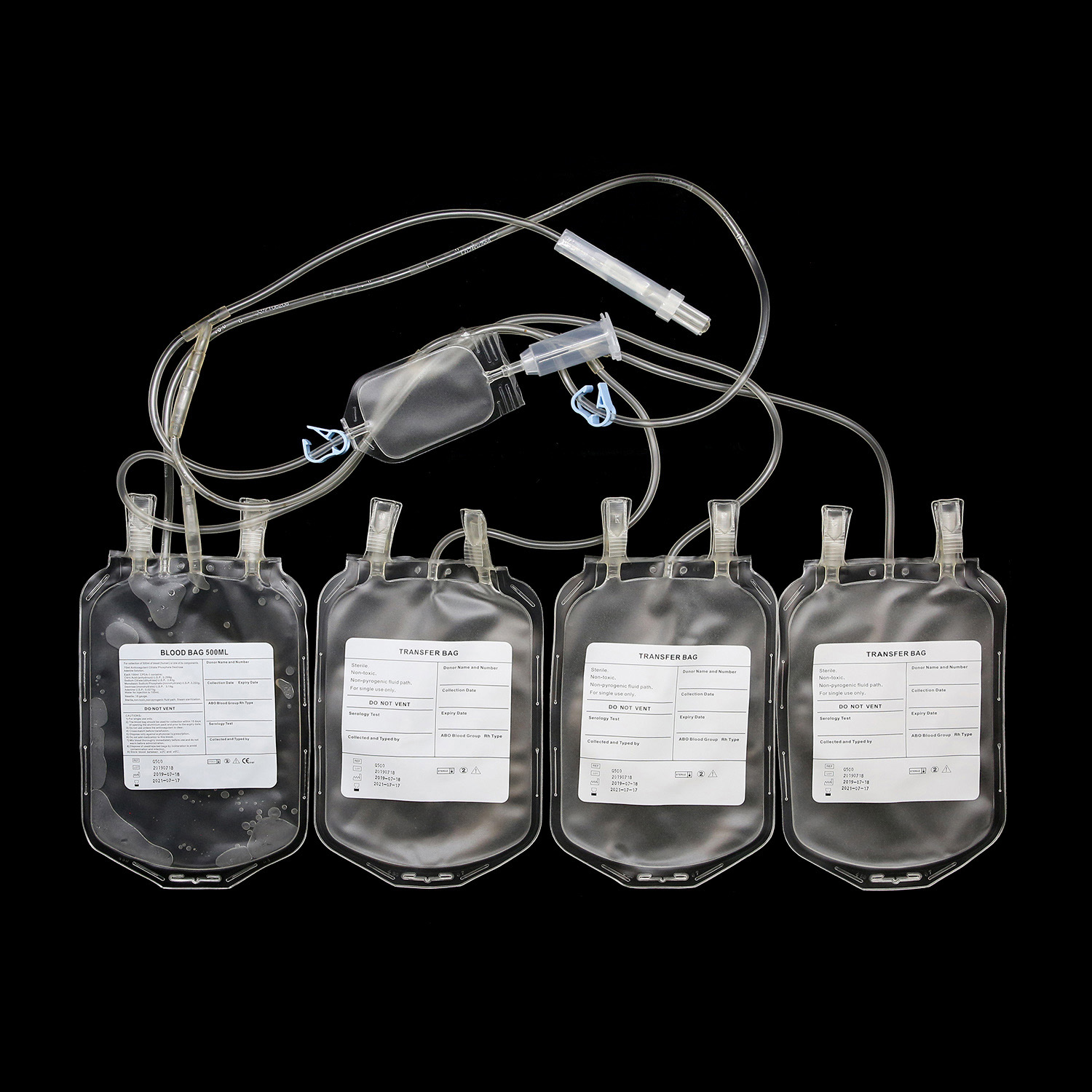 Disposable Blood Bag with Needle Protector/Collection Tube/Sampling Pouch