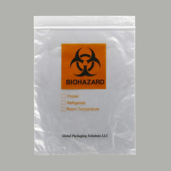 LDPE Triple Layer Biohazard Specimen Bag Zip Top Bag