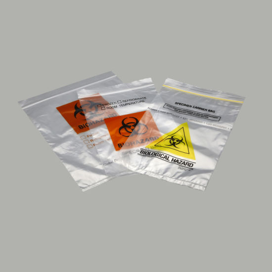 LDPE Triple Layer Biohazard Specimen Bag Zip Top Bag