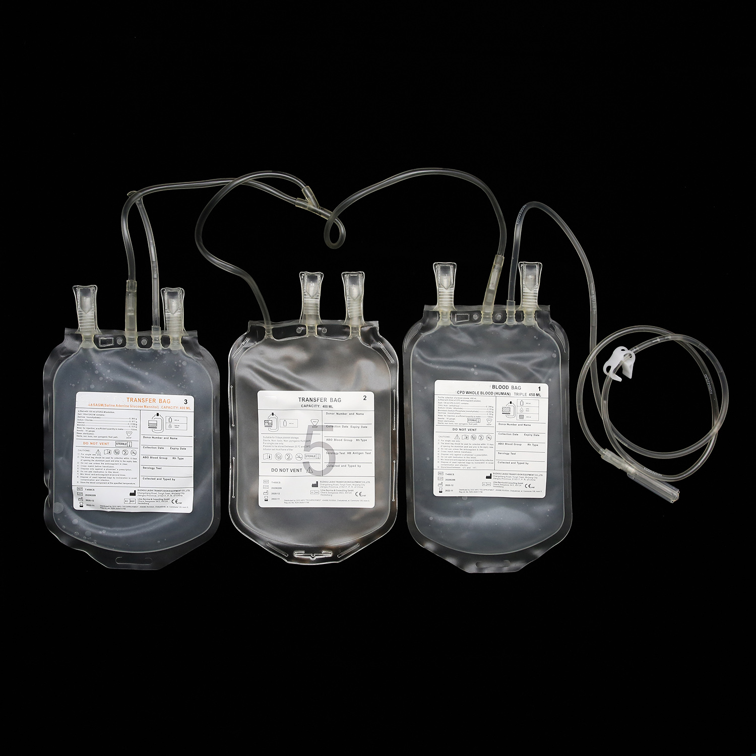 Disposable Blood Bag with Needle Protector/Collection Tube/Sampling Pouch